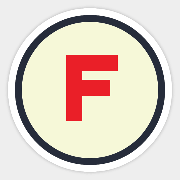 Vintage F Monogram Sticker by calebfaires